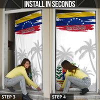 Venezuela Flag Day Door Cover 220th Anniversary Coat Of Arms Palm Tree Silhouette