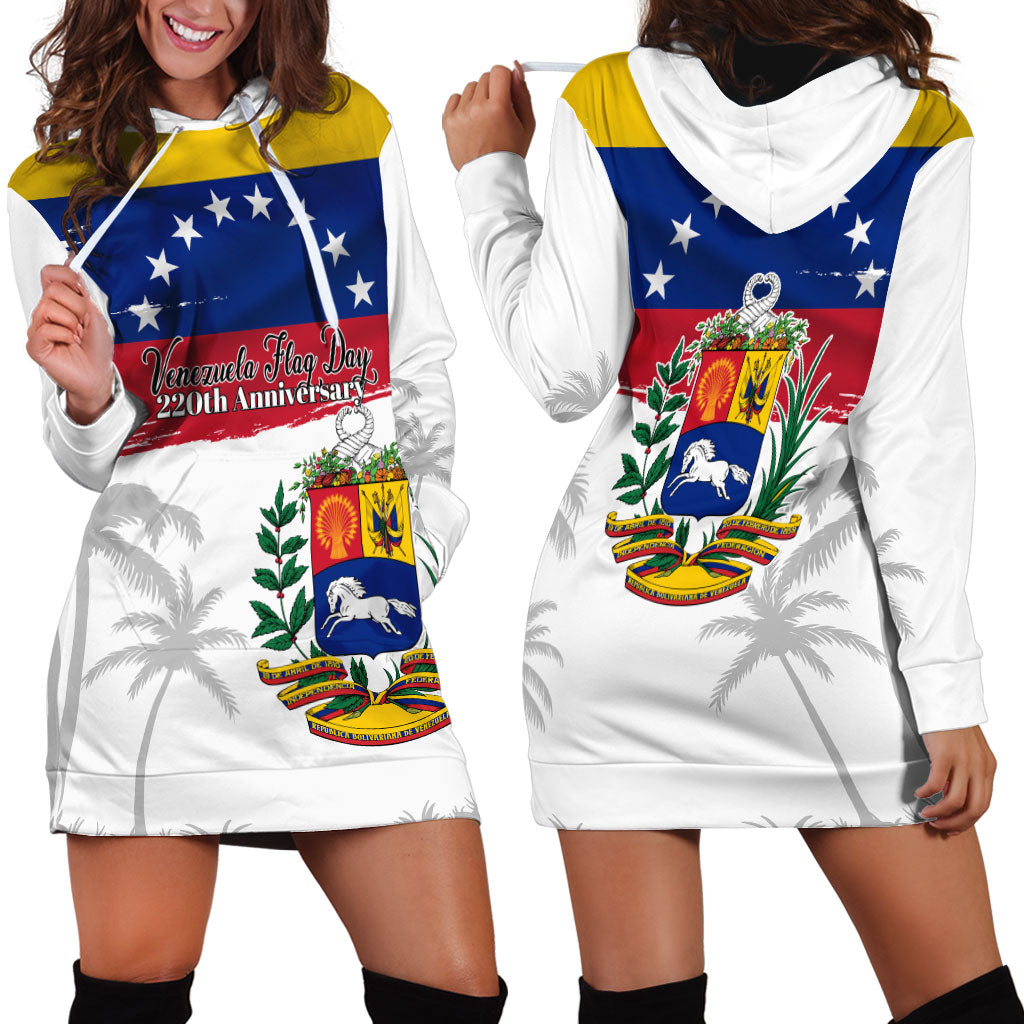 Venezuela Flag Day Hoodie Dress 220th Anniversary Coat Of Arms Palm Tree Silhouette