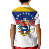 Venezuela Flag Day Kid Polo Shirt 220th Anniversary Coat Of Arms Palm Tree Silhouette
