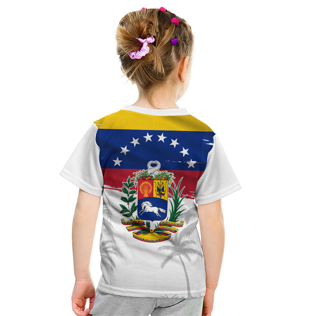 Venezuela Flag Day Kid T Shirt 220th Anniversary Coat Of Arms Palm Tree Silhouette