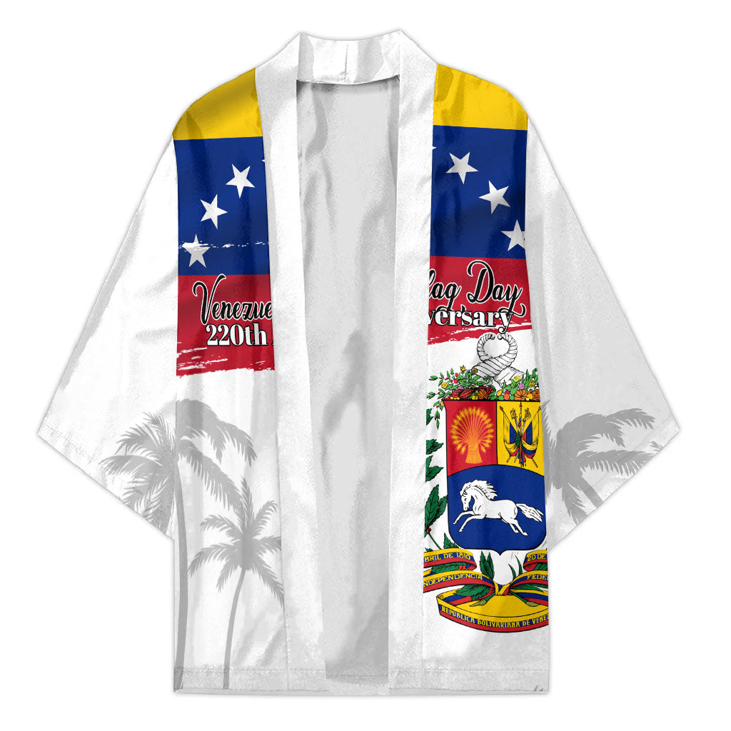 Venezuela Flag Day Kimono 220th Anniversary Coat Of Arms Palm Tree Silhouette