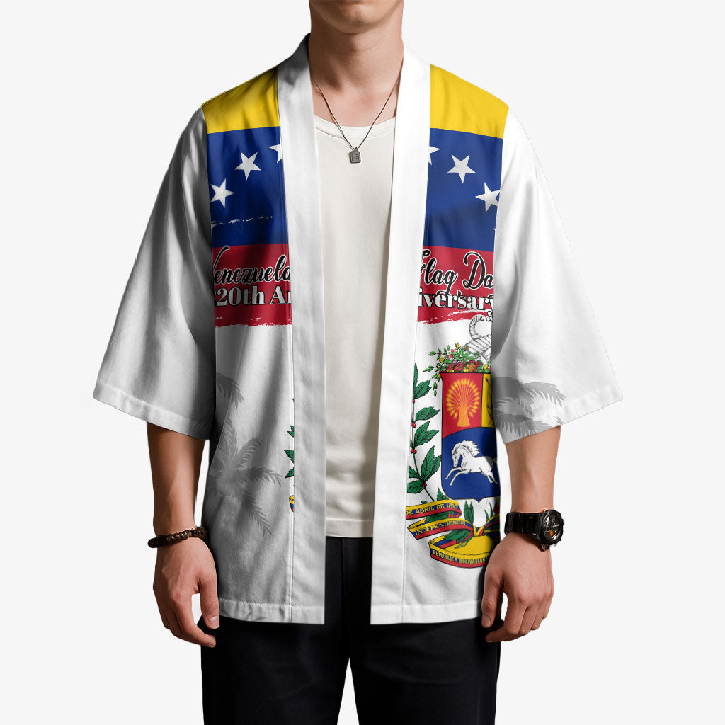 Venezuela Flag Day Kimono 220th Anniversary Coat Of Arms Palm Tree Silhouette