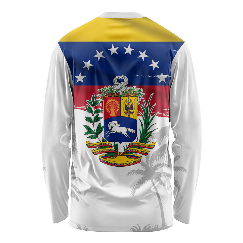 Venezuela Flag Day Long Sleeve Shirt 220th Anniversary Coat Of Arms Palm Tree Silhouette
