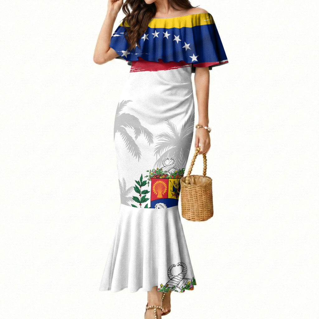 Venezuela Flag Day Mermaid Dress 220th Anniversary Coat Of Arms Palm Tree Silhouette