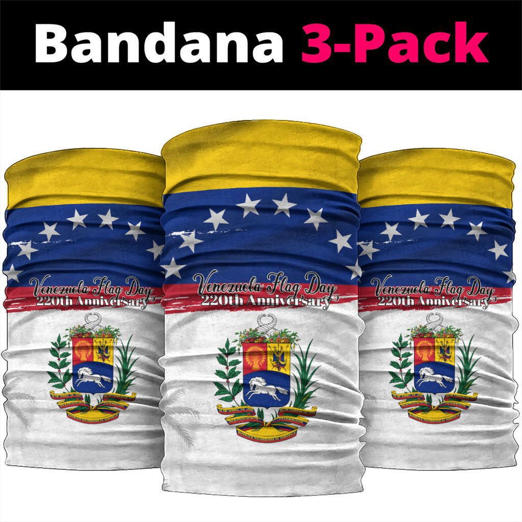 Venezuela Flag Day Neck Gaiter 220th Anniversary Coat Of Arms Palm Tree Silhouette