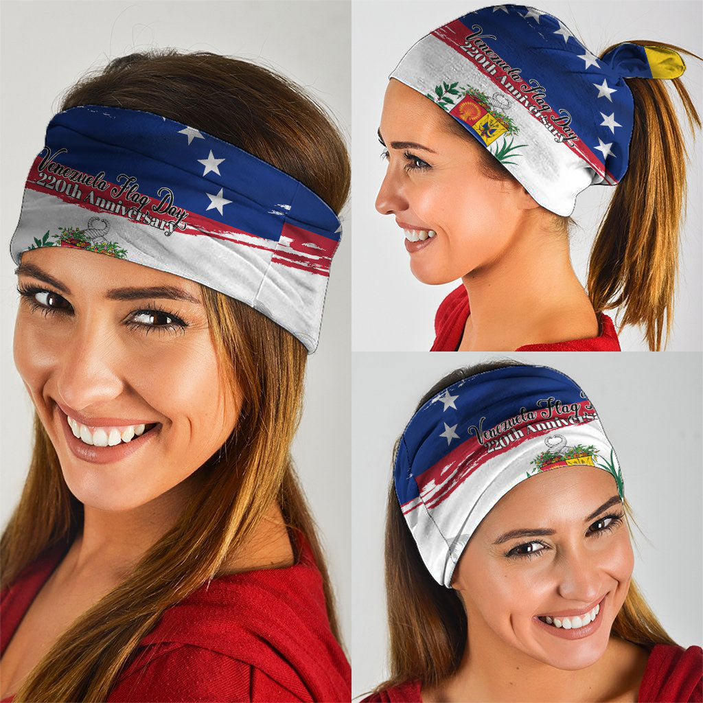 Venezuela Flag Day Neck Gaiter 220th Anniversary Coat Of Arms Palm Tree Silhouette