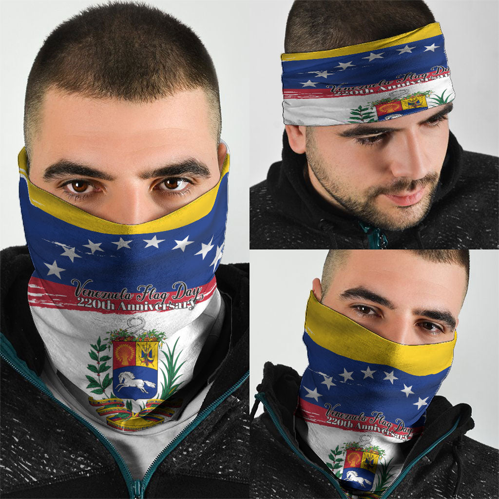 Venezuela Flag Day Neck Gaiter 220th Anniversary Coat Of Arms Palm Tree Silhouette