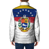 Venezuela Flag Day Padded Jacket 220th Anniversary Coat Of Arms Palm Tree Silhouette