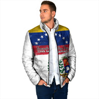 Venezuela Flag Day Padded Jacket 220th Anniversary Coat Of Arms Palm Tree Silhouette