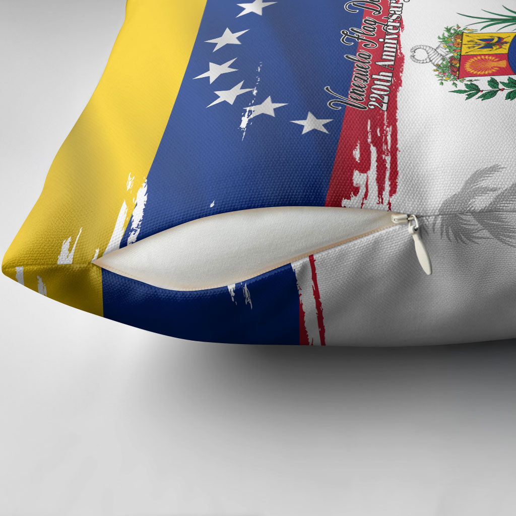 Venezuela Flag Day Pillow Cover 220th Anniversary Coat Of Arms Palm Tree Silhouette