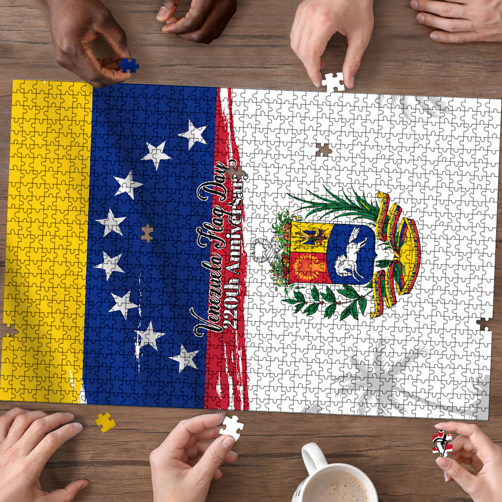 Venezuela Flag Day Puzzle 220th Anniversary Coat Of Arms Palm Tree Silhouette