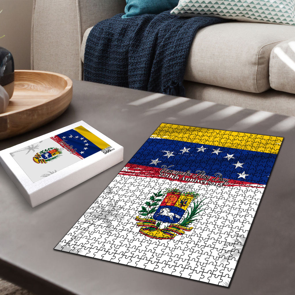 Venezuela Flag Day Puzzle 220th Anniversary Coat Of Arms Palm Tree Silhouette