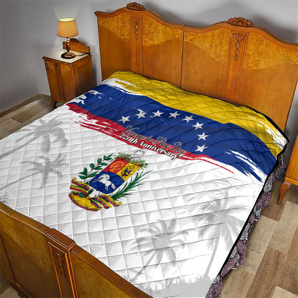 Venezuela Flag Day Quilt 220th Anniversary Coat Of Arms Palm Tree Silhouette