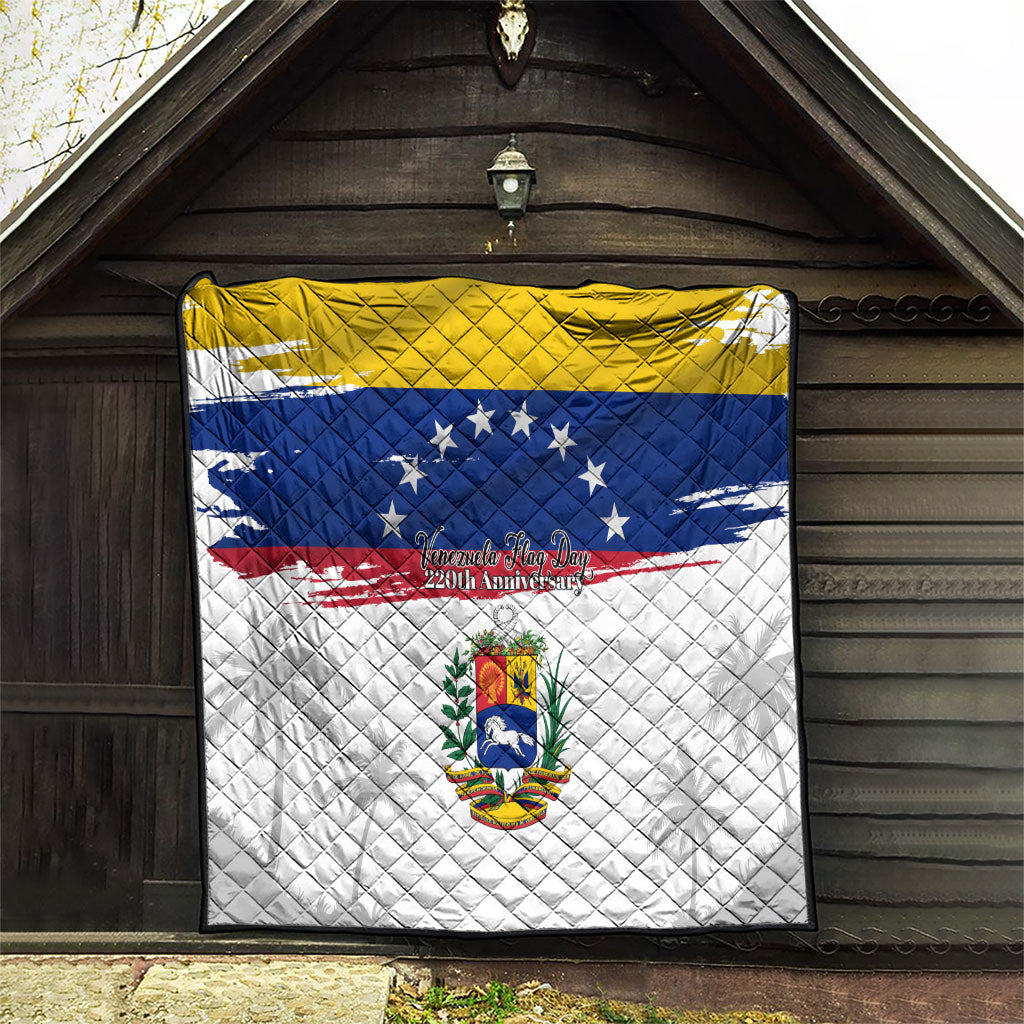 Venezuela Flag Day Quilt 220th Anniversary Coat Of Arms Palm Tree Silhouette