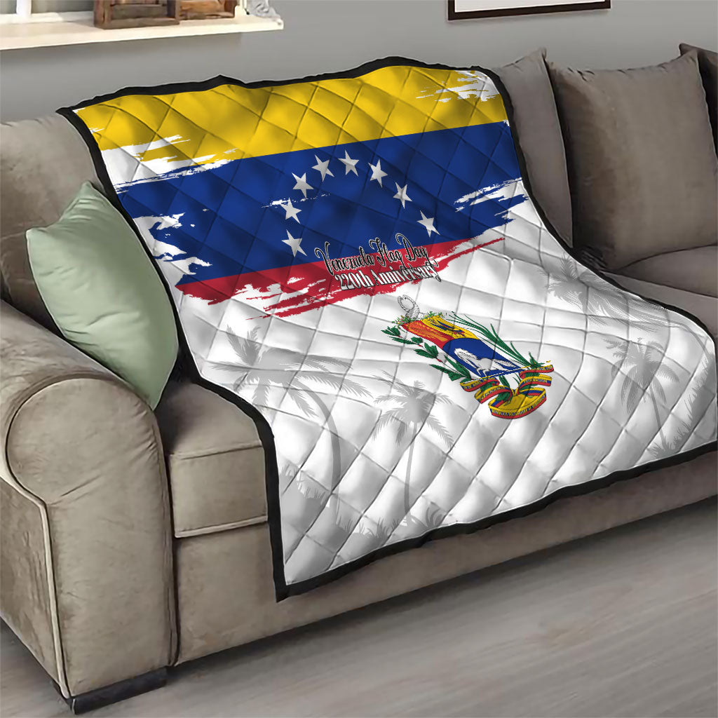 Venezuela Flag Day Quilt 220th Anniversary Coat Of Arms Palm Tree Silhouette