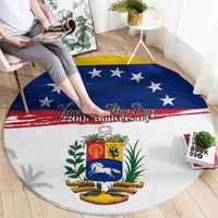 Venezuela Flag Day Round Carpet 220th Anniversary Coat Of Arms Palm Tree Silhouette