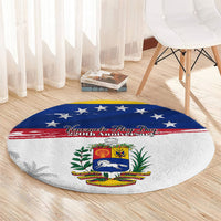 Venezuela Flag Day Round Carpet 220th Anniversary Coat Of Arms Palm Tree Silhouette