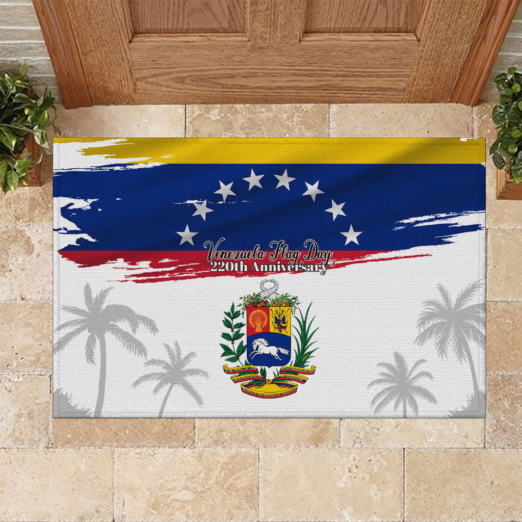 Venezuela Flag Day Rubber Doormat 220th Anniversary Coat Of Arms Palm Tree Silhouette