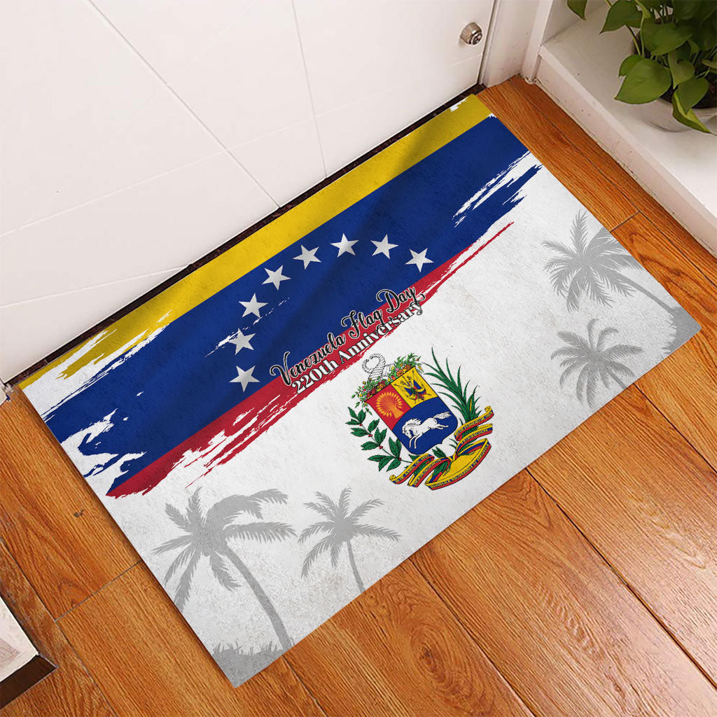 Venezuela Flag Day Rubber Doormat 220th Anniversary Coat Of Arms Palm Tree Silhouette
