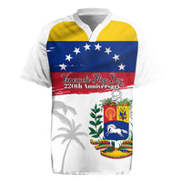 Venezuela Flag Day Rugby Jersey 220th Anniversary Coat Of Arms Palm Tree Silhouette