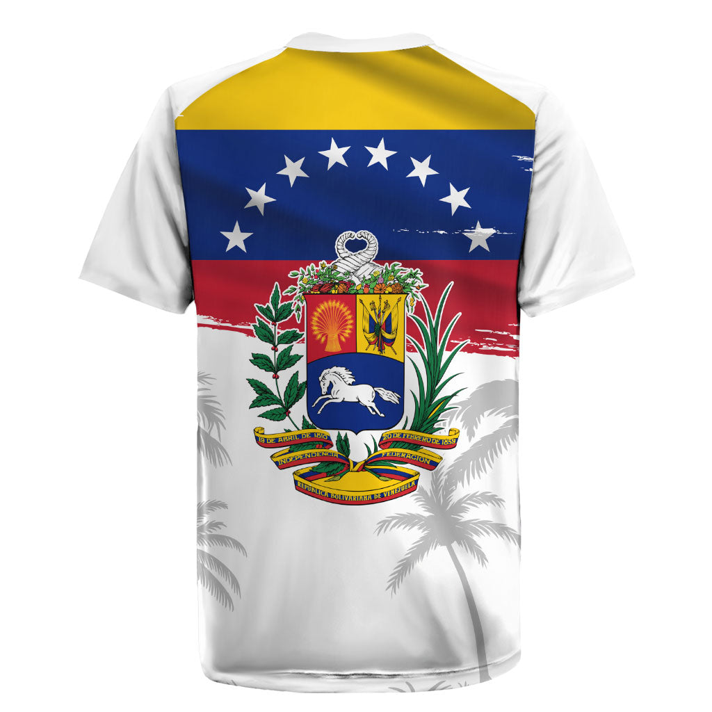 Venezuela Flag Day Rugby Jersey 220th Anniversary Coat Of Arms Palm Tree Silhouette