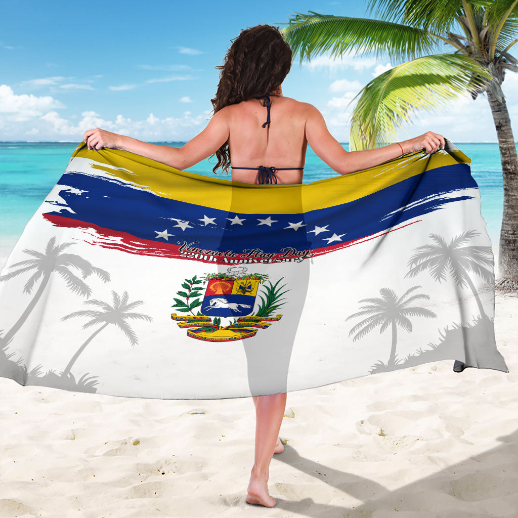 Venezuela Flag Day Sarong 220th Anniversary Coat Of Arms Palm Tree Silhouette