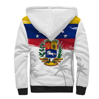 Venezuela Flag Day Sherpa Hoodie 220th Anniversary Coat Of Arms Palm Tree Silhouette