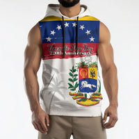 Venezuela Flag Day Sleeveless Hoodie 220th Anniversary Coat Of Arms Palm Tree Silhouette