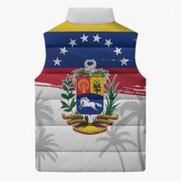 Venezuela Flag Day Sleeveless Puffer Jacket 220th Anniversary Coat Of Arms Palm Tree Silhouette