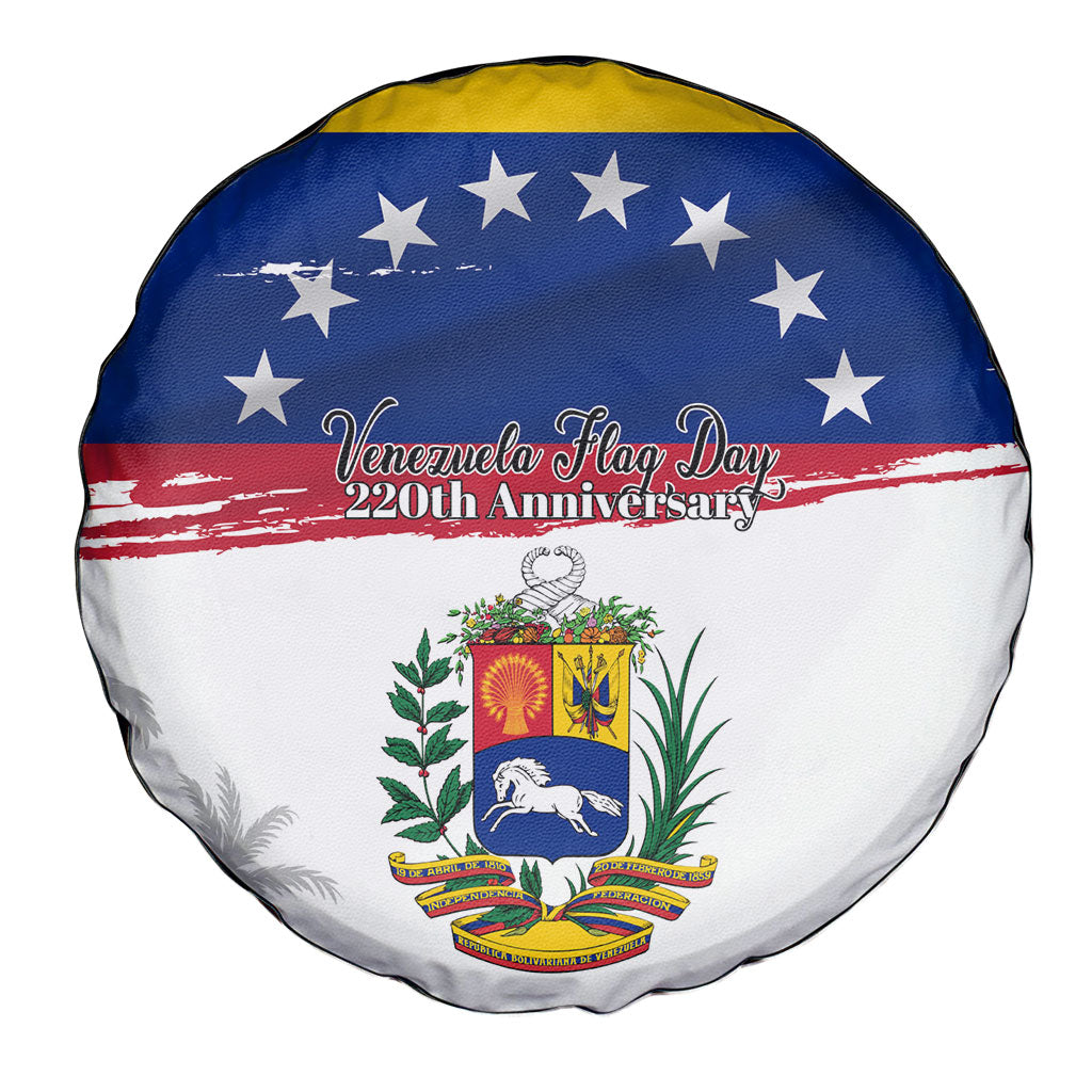 Venezuela Flag Day Spare Tire Cover 220th Anniversary Coat Of Arms Palm Tree Silhouette