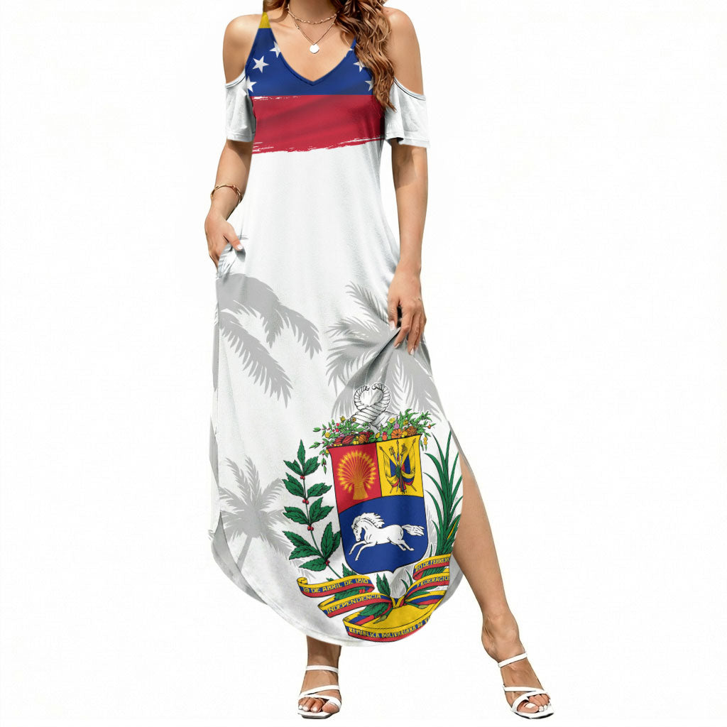 Venezuela Flag Day Summer Maxi Dress 220th Anniversary Coat Of Arms Palm Tree Silhouette