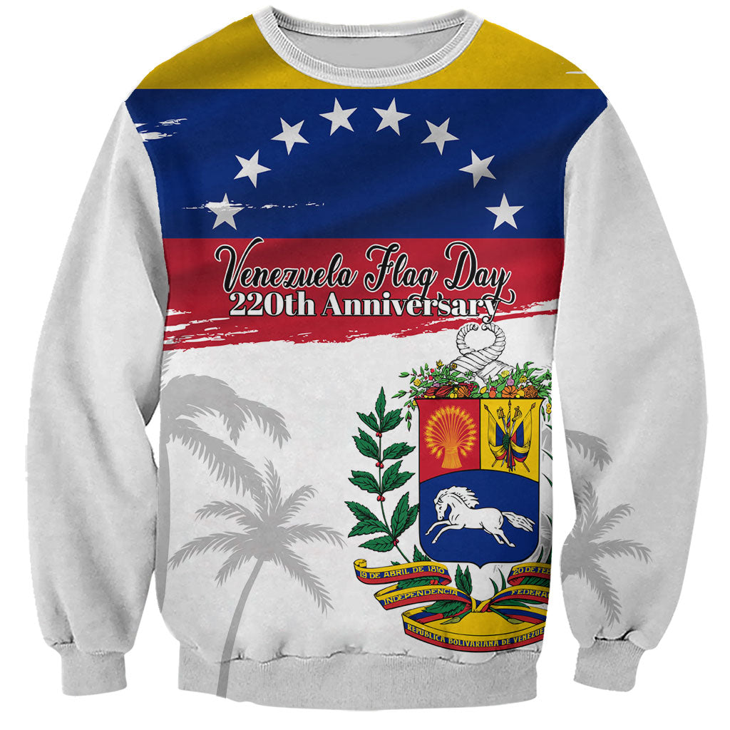 Venezuela Flag Day Sweatshirt 220th Anniversary Coat Of Arms Palm Tree Silhouette