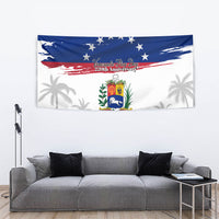 Venezuela Flag Day Tapestry 220th Anniversary Coat Of Arms Palm Tree Silhouette