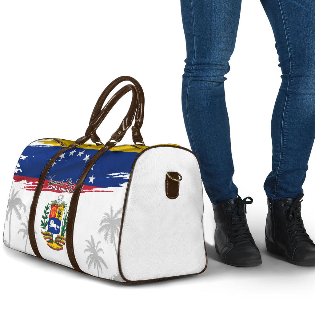 Venezuela Flag Day Travel Bag 220th Anniversary Coat Of Arms Palm Tree Silhouette