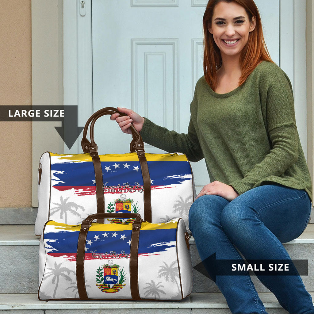 Venezuela Flag Day Travel Bag 220th Anniversary Coat Of Arms Palm Tree Silhouette