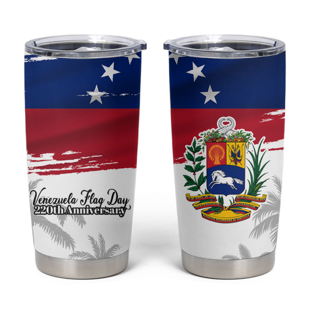 Venezuela Flag Day Tumbler Cup 220th Anniversary Coat Of Arms Palm Tree Silhouette