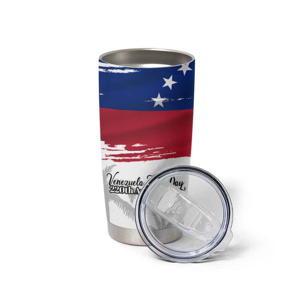Venezuela Flag Day Tumbler Cup 220th Anniversary Coat Of Arms Palm Tree Silhouette