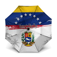 Venezuela Flag Day Umbrella 220th Anniversary Coat Of Arms Palm Tree Silhouette