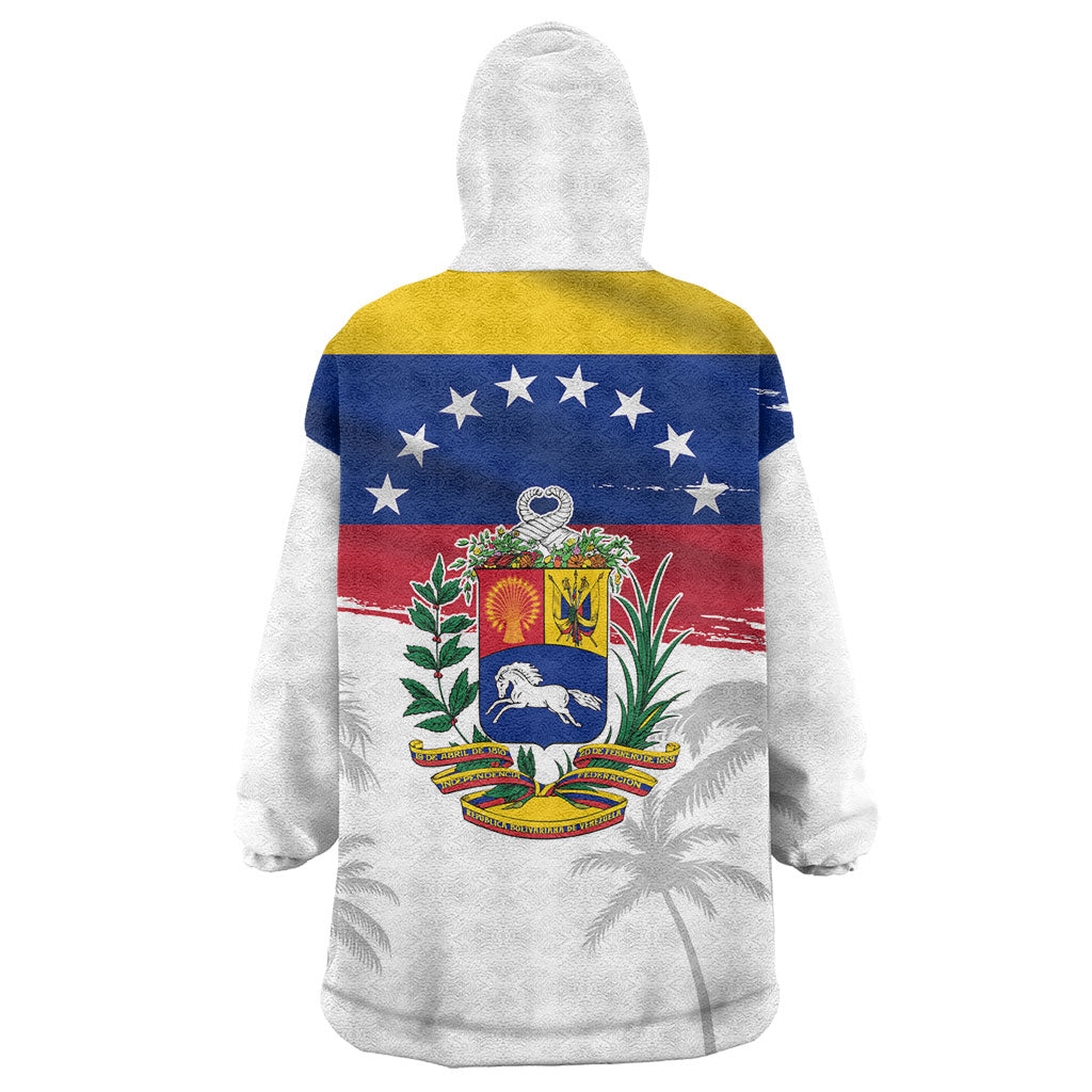 Venezuela Flag Day Wearable Blanket Hoodie 220th Anniversary Coat Of Arms Palm Tree Silhouette