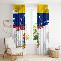 Venezuela Flag Day Window Curtain 220th Anniversary Coat Of Arms Palm Tree Silhouette