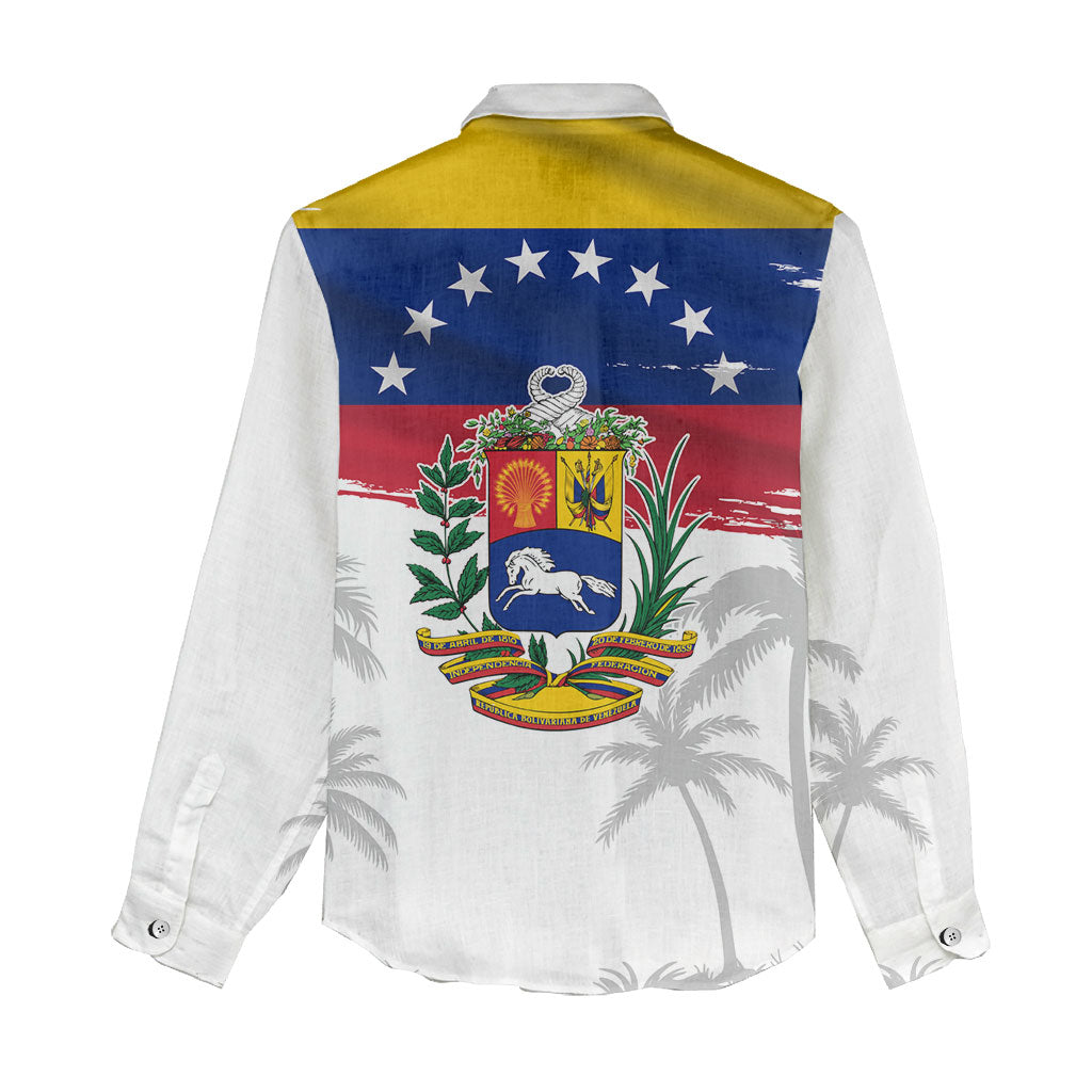 Venezuela Flag Day Women Casual Shirt 220th Anniversary Coat Of Arms Palm Tree Silhouette