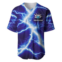 Snake and Bowling Ball Design Baseball Jersey with Lightning Background and Custom Team Name Text - Wonder Print Shop