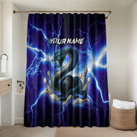 Snake and Bowling Ball Design Bathroom Set with Lightning Background and Custom Team Name Text - Wonder Print Shop