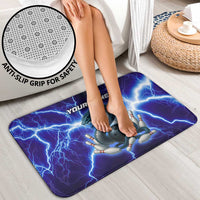 Snake and Bowling Ball Design Bathroom Set with Lightning Background and Custom Team Name Text - Wonder Print Shop