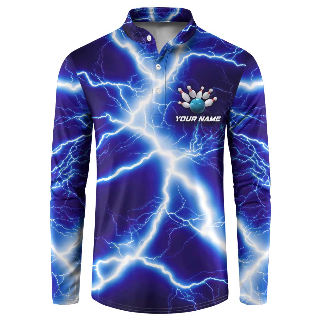 Snake and Bowling Ball Design Button Sweatshirt with Lightning Background and Custom Team Name Text - Wonder Print Shop