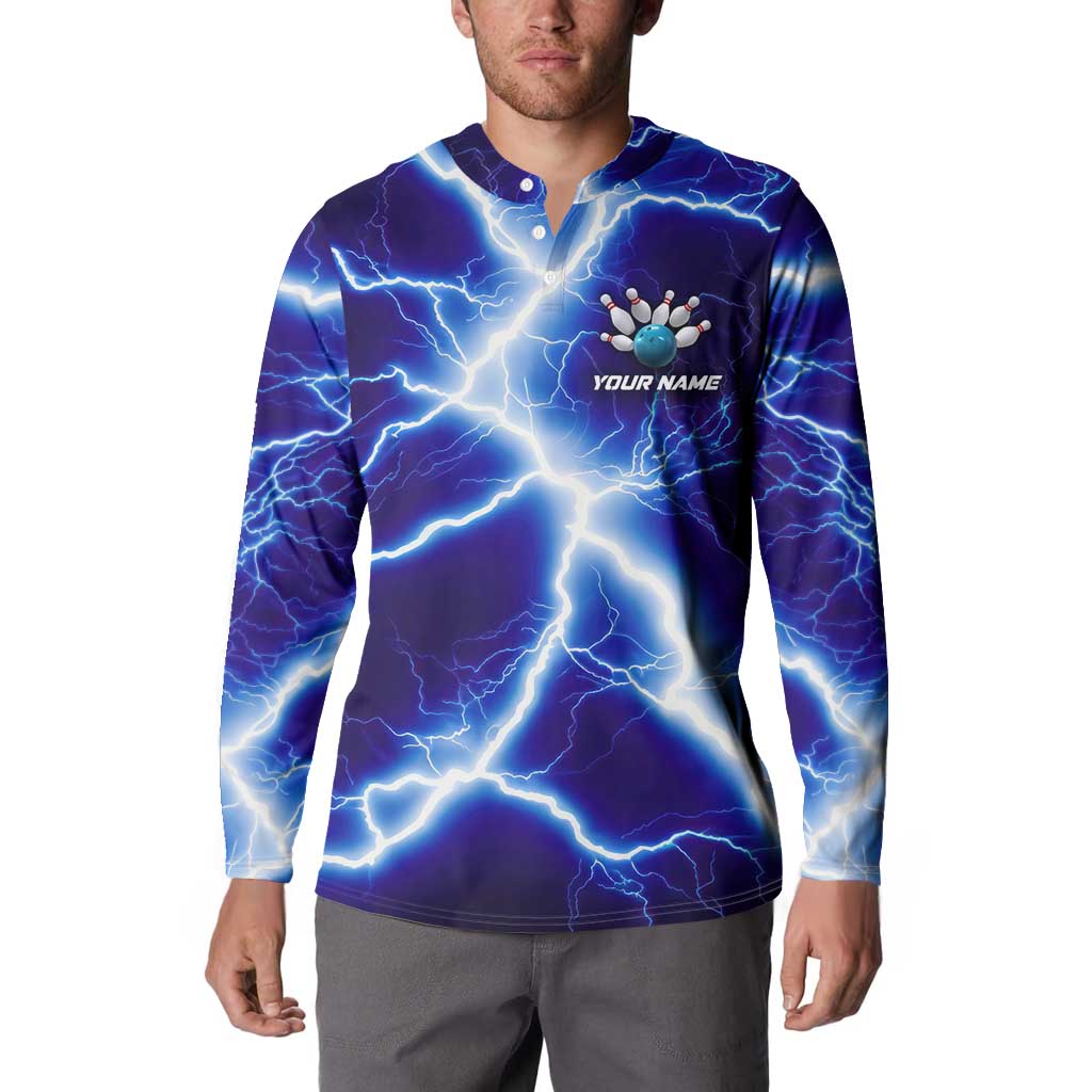 Snake and Bowling Ball Design Button Sweatshirt with Lightning Background and Custom Team Name Text - Wonder Print Shop
