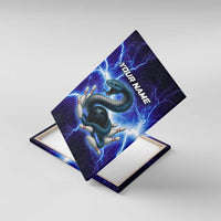 Snake and Bowling Ball Design Canvas Wall Art with Lightning Background and Custom Team Name Text - Wonder Print Shop