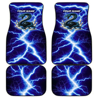 Snake and Bowling Ball Design Car Mats with Lightning Background and Custom Team Name Text - Wonder Print Shop