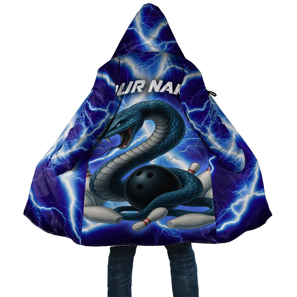 Snake and Bowling Ball Design Cloak with Lightning Background and Custom Team Name Text - Wonder Print Shop