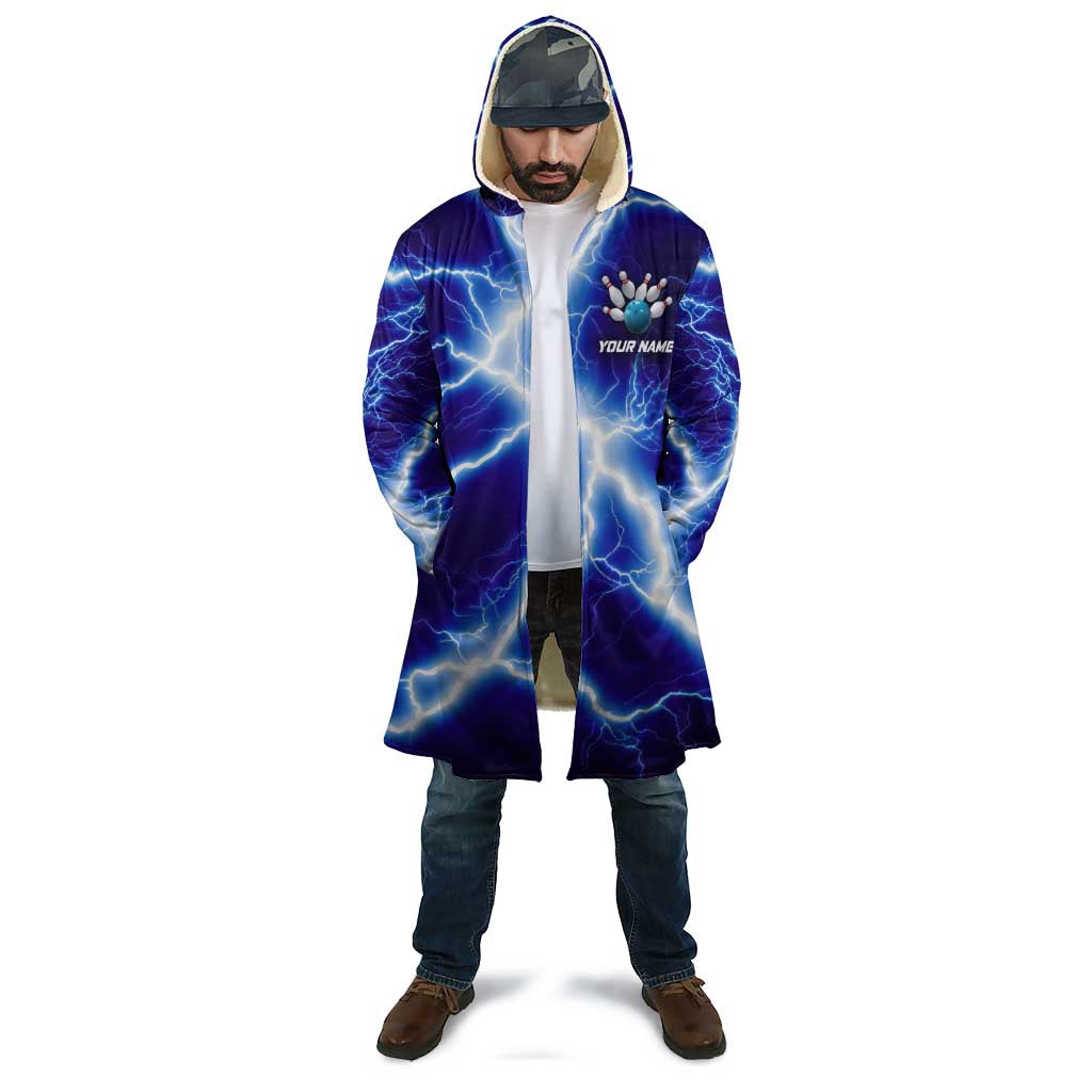 Snake and Bowling Ball Design Cloak with Lightning Background and Custom Team Name Text - Wonder Print Shop